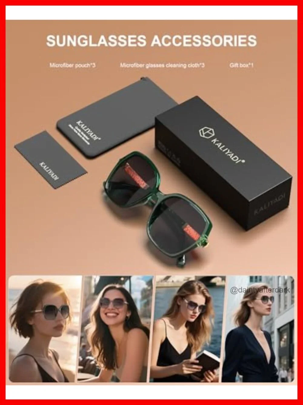 Women's Polarized Square Sunglasses with Rhinestone Frame UV400 Protection